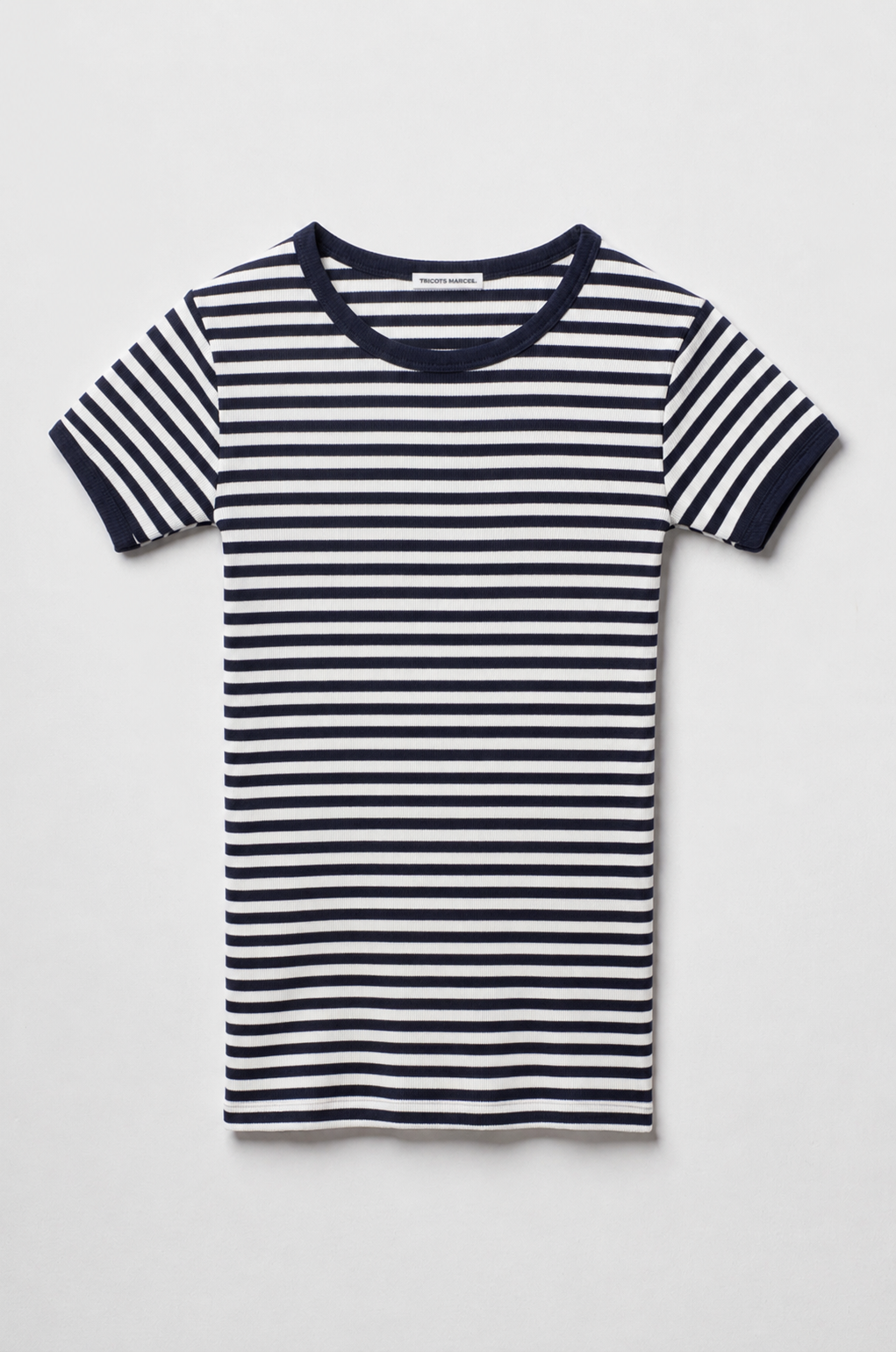 Maillot de Corps Ray Bleu Marine Ecru en coton bio Les Tricots Marcel -