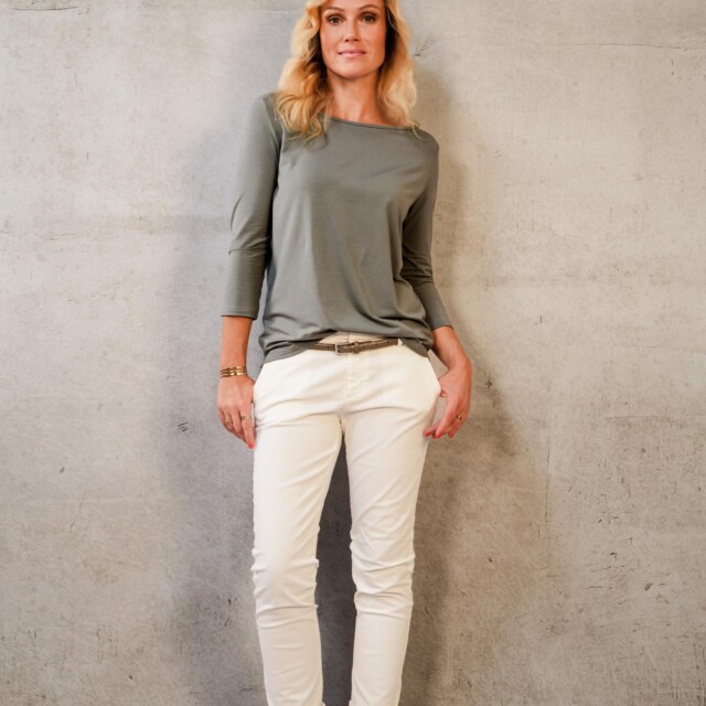 Thelma Rose - Top col bateau Méline – 44 / Bleu indigo