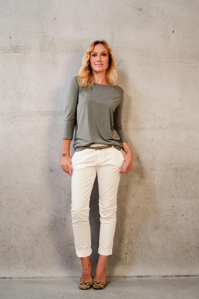 Thelma Rose - Top col bateau Méline – 44 / Bleu indigo