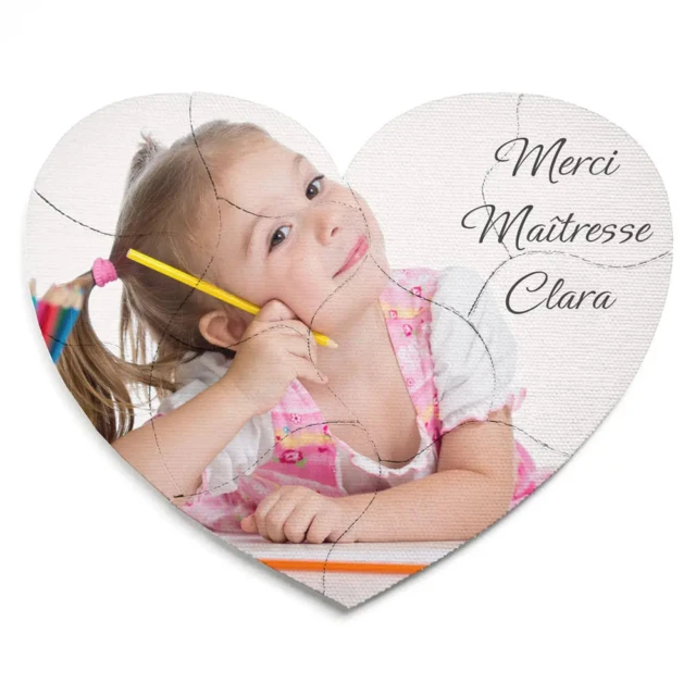 Atelier Baby’Sphère - Message en forme de puzzle en bois pour dire merci maîtresse