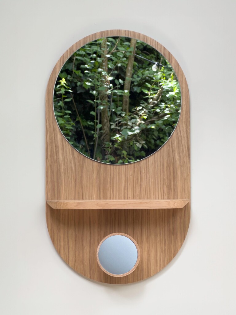 Reine Mère - Éclipse Clairon - Miroir avec étagère et patère en chêne – Teracotta