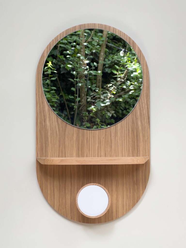 Reine Mère - Éclipse Clairon - Miroir avec étagère et patère en chêne – Teracotta