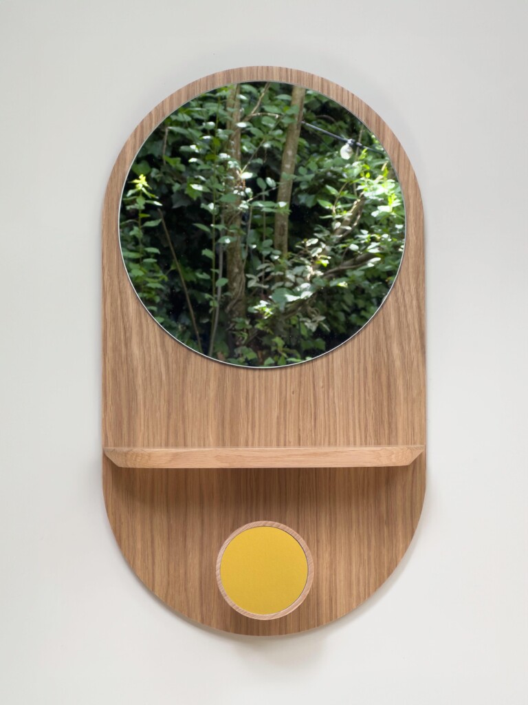 Reine Mère - Éclipse Clairon - Miroir avec étagère et patère en chêne – Teracotta