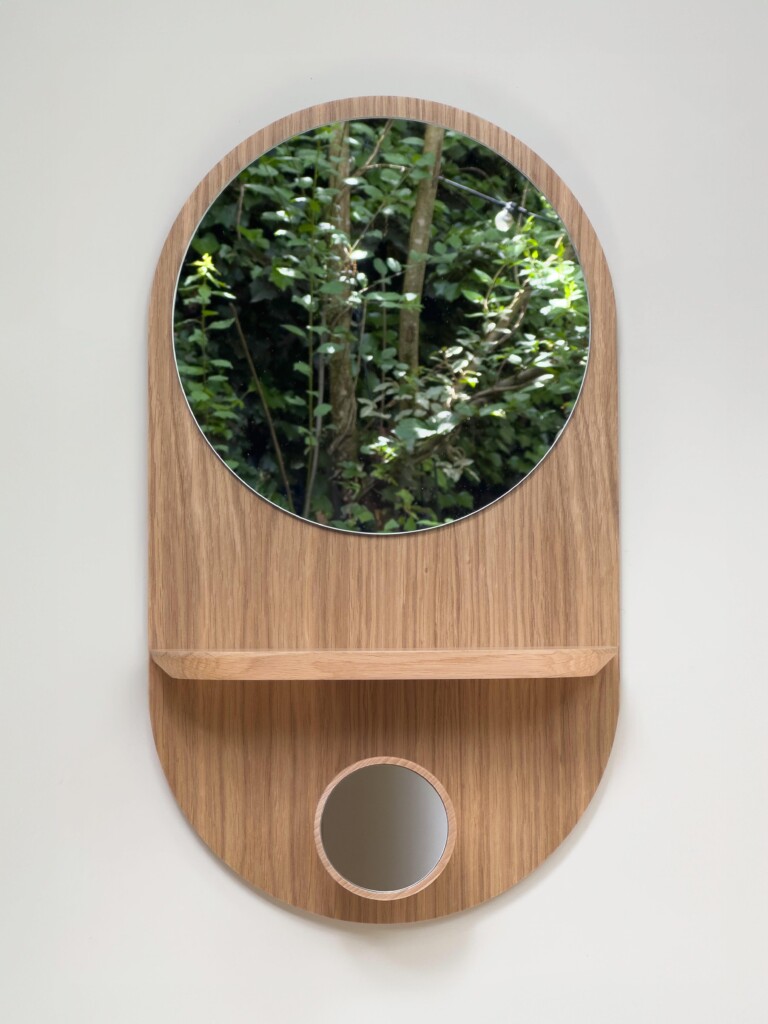 Reine Mère - Éclipse Clairon - Miroir avec étagère et patère en chêne – Teracotta