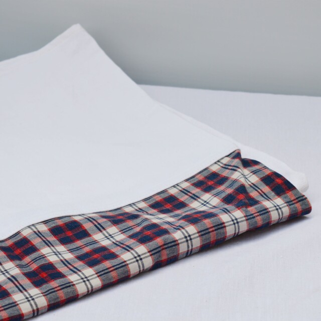 Maison Primavera - Nappe en lin et en kelsch bleu et rouge - Origines