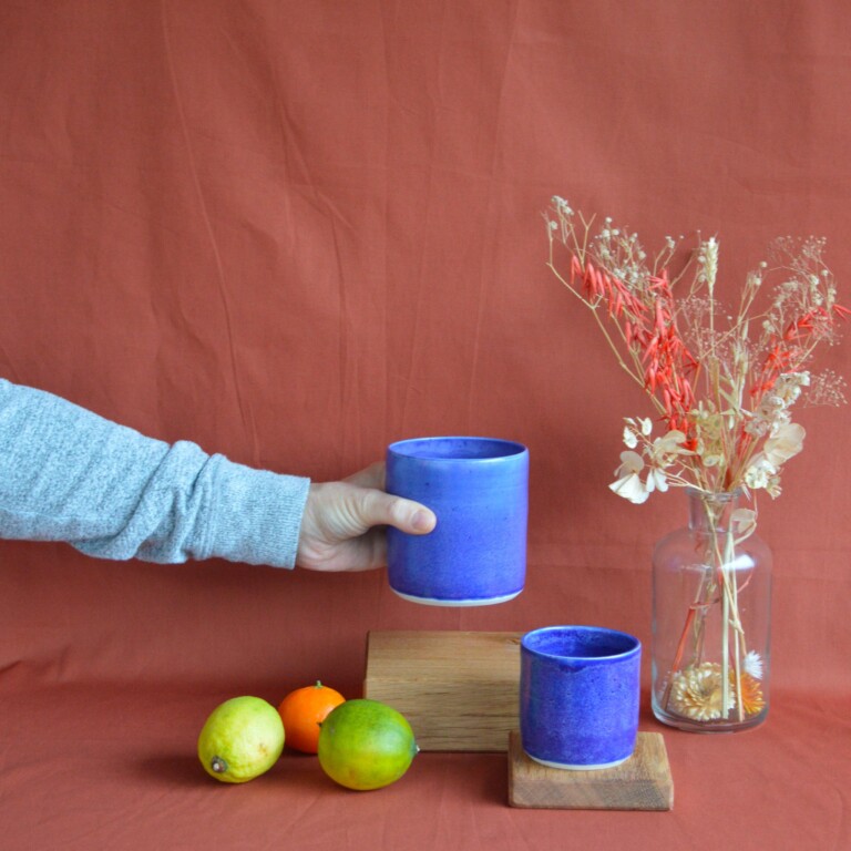 Maison Primavera - OFFRE "Petit et grand buveur" - Primavera – 1 tasse café bleue + 1 tasse thé motif