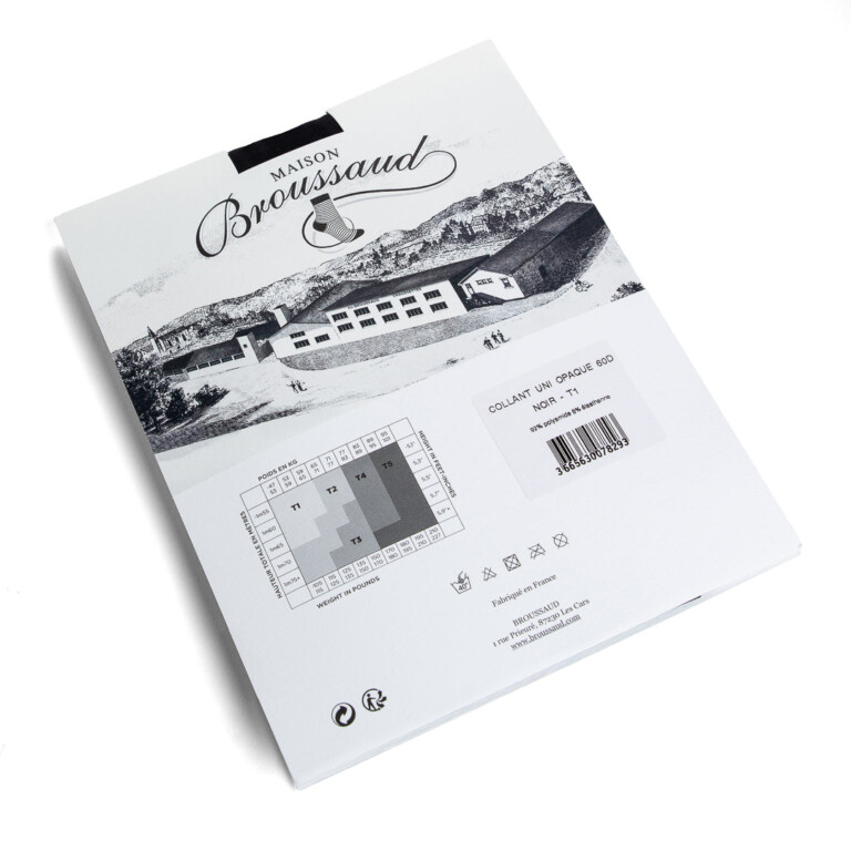 Maison Broussaud - Collant uni opaque noir 60D – T4 / Noir