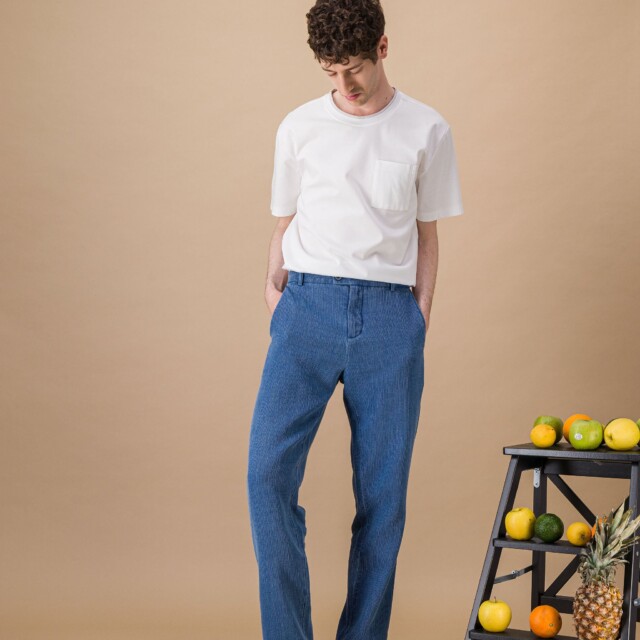 JAGVI. Rive Gauche - City pant denim japonais léger bleach