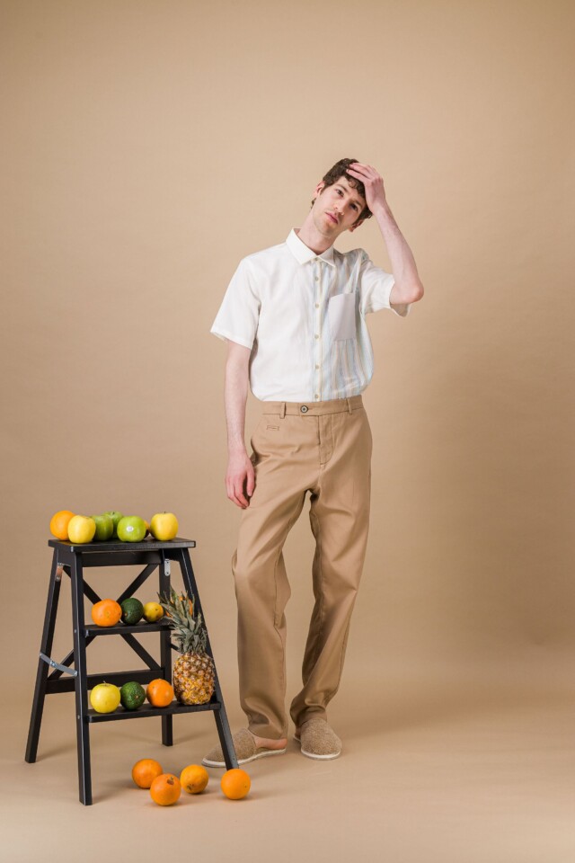 JAGVI. Rive Gauche - City pant coton BIO léger sable coupe confort