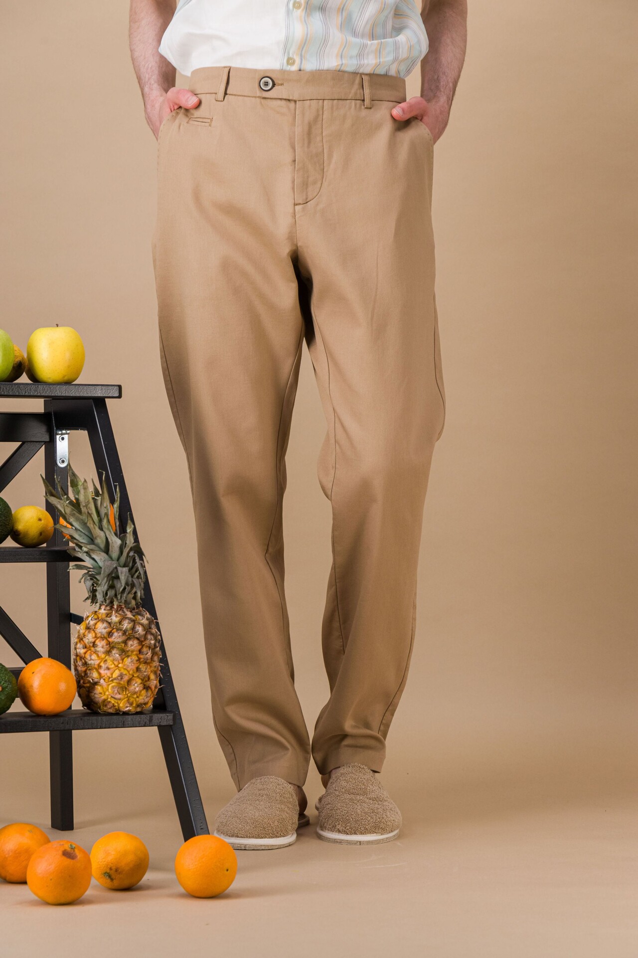 P250606115119 Low RAW 8 JAGVI. Rive Gauche - City pant coton BIO léger sable coupe confort