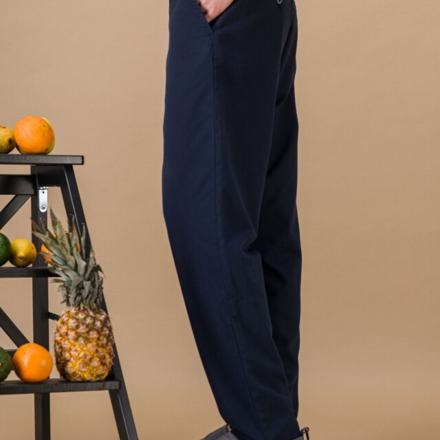 JAGVI. Rive Gauche - City pant coton BIO léger marine coupe confort