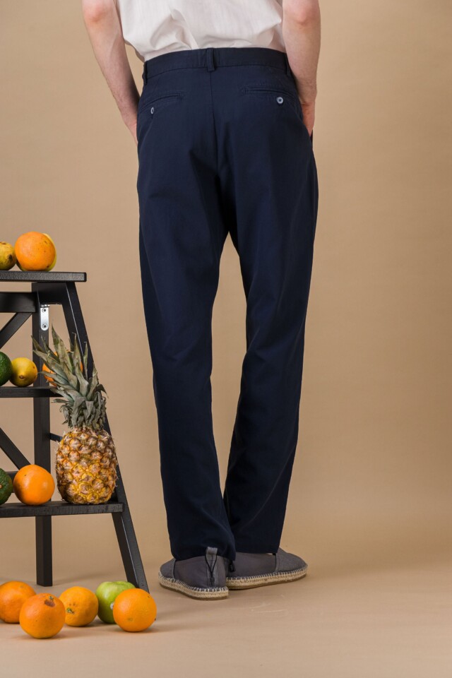 JAGVI. Rive Gauche - City pant coton BIO léger marine coupe confort