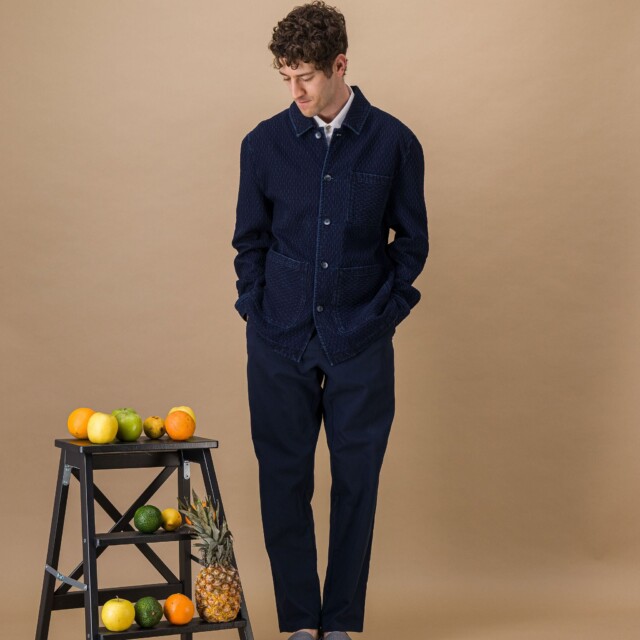 JAGVI. Rive Gauche - City pant coton BIO léger marine coupe confort