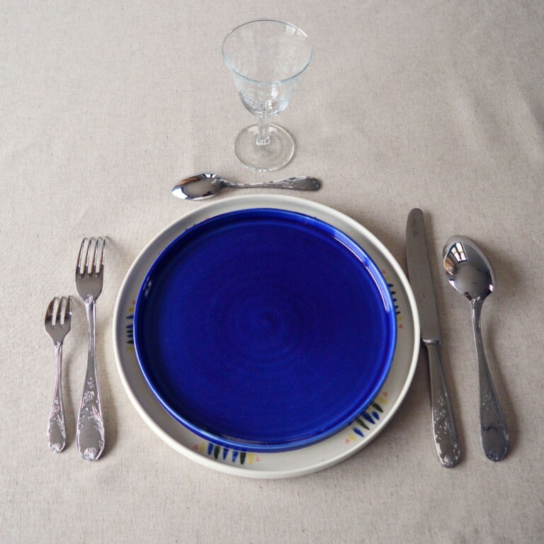 Maison Primavera - Assiette à dessert en porcelaine bleue - Primavera – Bleu-violet