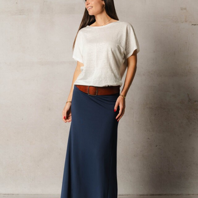 Thelma & Rose - Top chauve-souris en lin Paloma – T3 / Blanc
