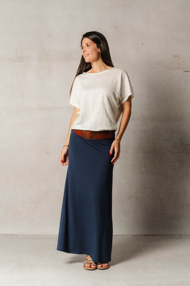Thelma & Rose - Top chauve-souris en lin Paloma – T3 / Blanc