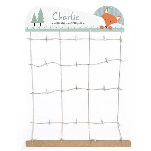 L’Atelier BABY’SPHERE - Un pêle-mêle porte photos sur le thème renard adaptable et durable