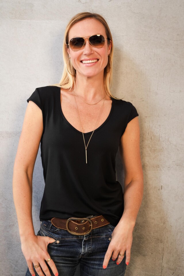 Thelma Rose - Top col V Pénélope – 44 / Bleu indigo