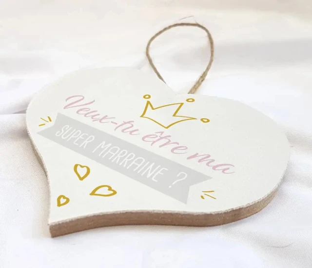 L’Atelier BABY’SPHERE - Petit coeur pour te demander d’être marraine ou parrain