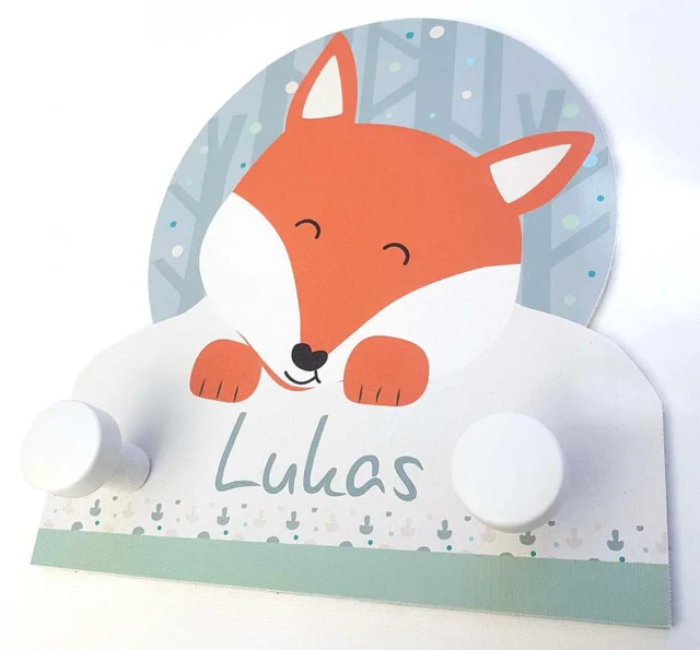 L’Atelier BABY’SPHERE - Portemanteau découpé avec la tête du petit renard roux