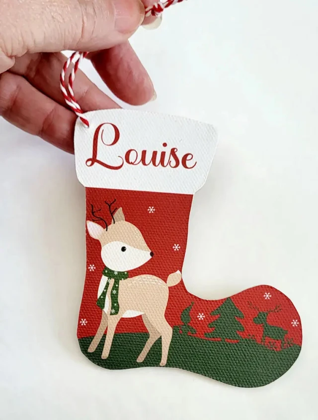 L’Atelier BABY’SPHERE - Suspensions de Noël personnalisées en forme de bottes ou chaussettes