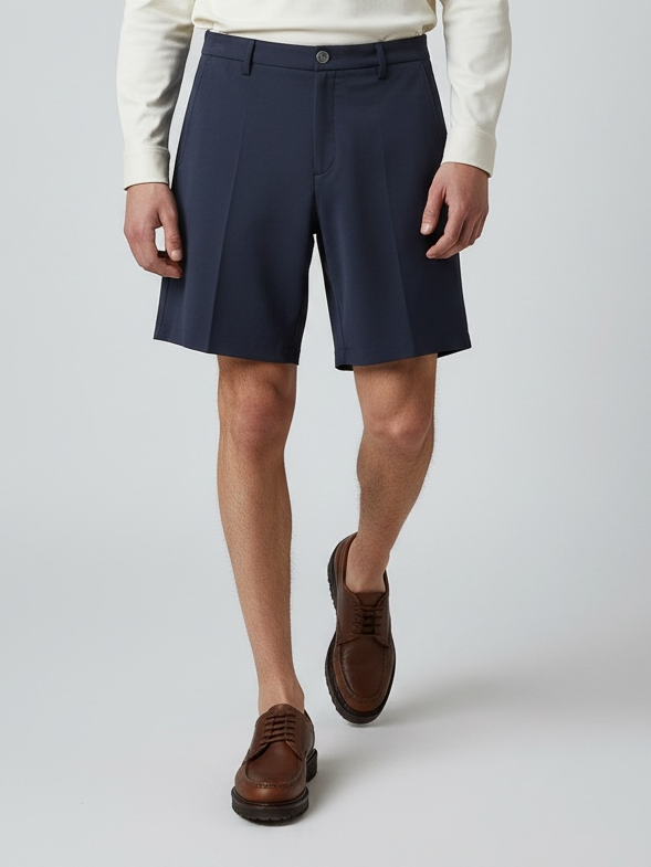 JAGVI. RIVE GAUCHE - Pleats Short Bleu