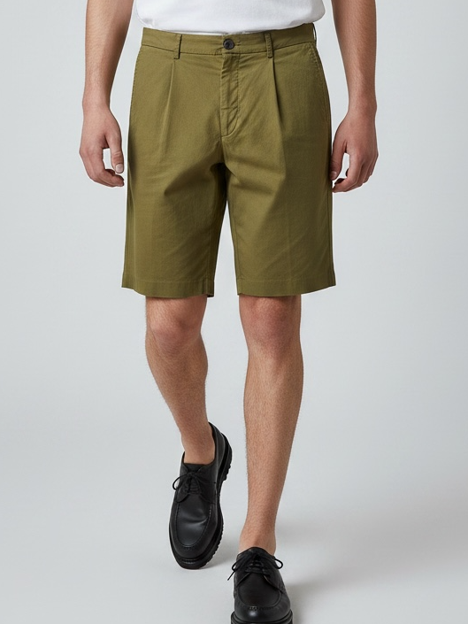 JAGVI. RIVE GAUCHE - Pleats Short Kaki
