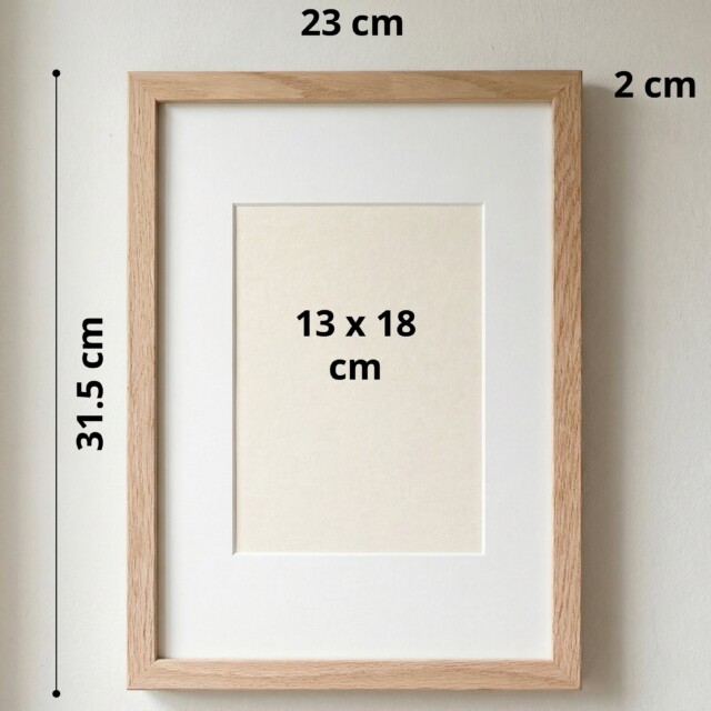 Reine Mère - Versant Chêne - Cadres en chêne massif avec passe partout (6 tailles) – 50 x 70 cm