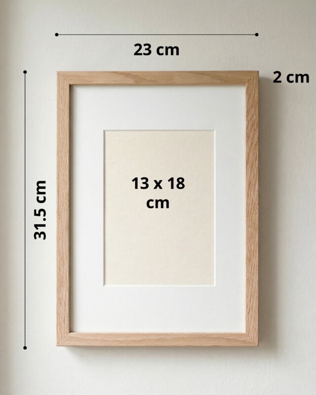 Reine Mère - Versant Chêne - Cadres en chêne massif avec passe partout (6 tailles) – 50 x 70 cm