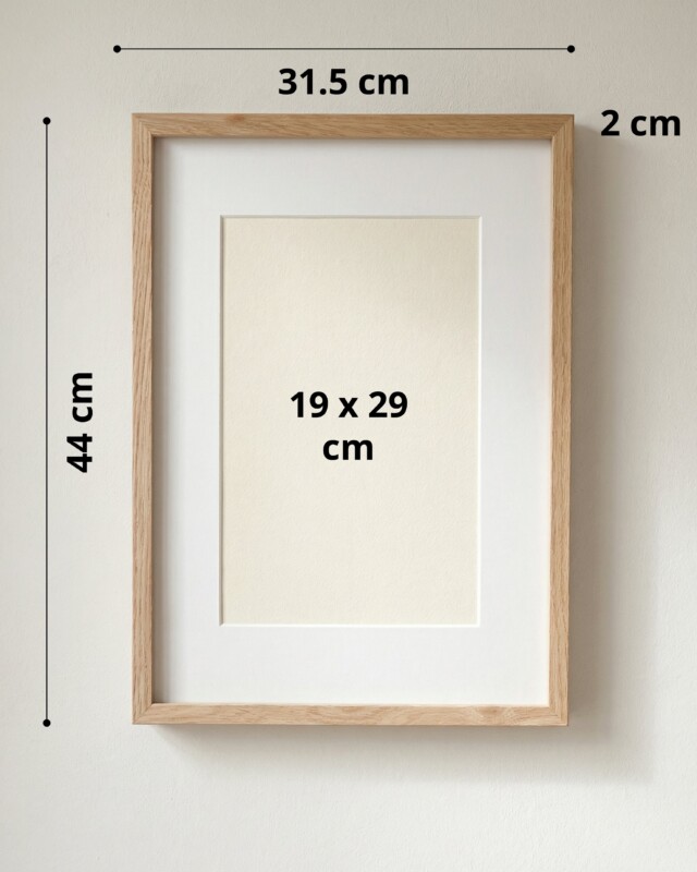 Reine Mère - Versant Chêne - Cadres en chêne massif avec passe partout (6 tailles) – 50 x 70 cm