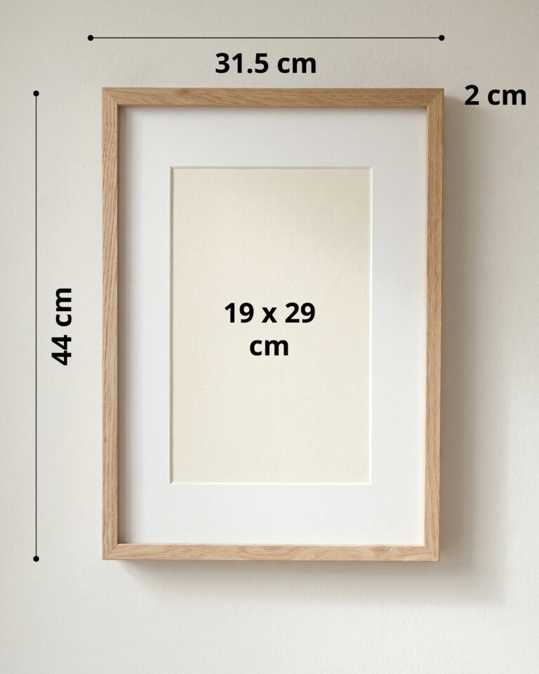 Reine Mère - Versant Chêne - Cadres en chêne massif avec passe partout (6 tailles) – 50 x 70 cm