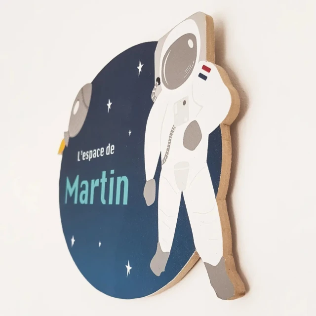 Atelier Baby’Sphère - Plaque de porte prénom sur le thème de l'espace