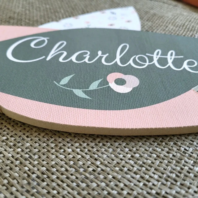 Atelier Baby’Sphère - Plaque de porte bohème personnalisée – Prénom en fleurs
