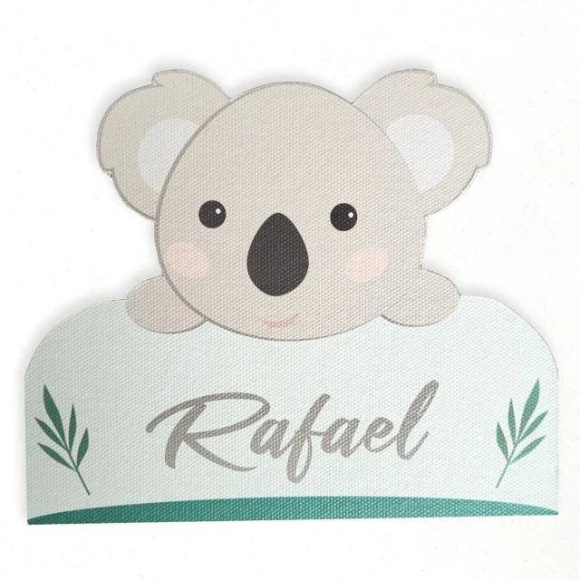 L’Atelier BABY’SPHERE - Plaque de porte bébé koala personnalisée – Fabrication artisanale française