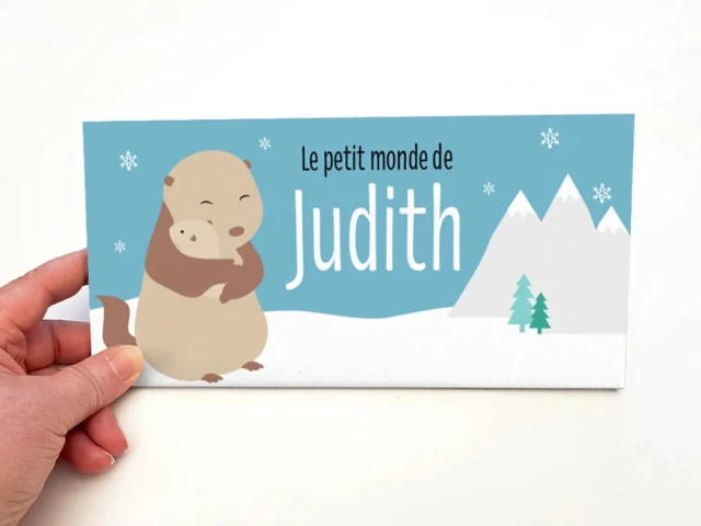 Atelier Baby’Sphère - Plaque de porte marmotte personnalisée – Thème montagne