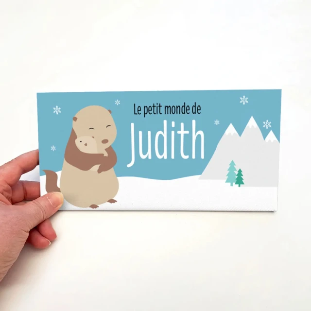 L’Atelier BABY’SPHERE - Plaque de porte marmotte personnalisée – Thème montagne