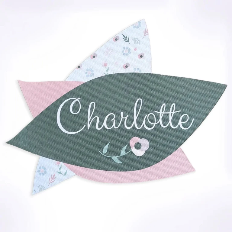Atelier Baby’Sphère - Plaque de porte bohème personnalisée – Prénom en fleurs