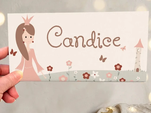Atelier Baby’Sphère - Plaque de porte prénom princesse monde féerique