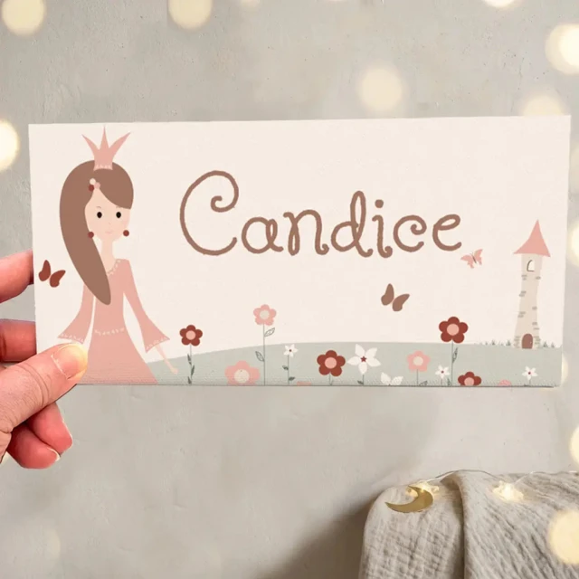 L’Atelier BABY’SPHERE - Plaque de porte prénom princesse monde féerique
