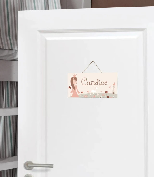 Atelier Baby’Sphère - Plaque de porte prénom princesse monde féerique