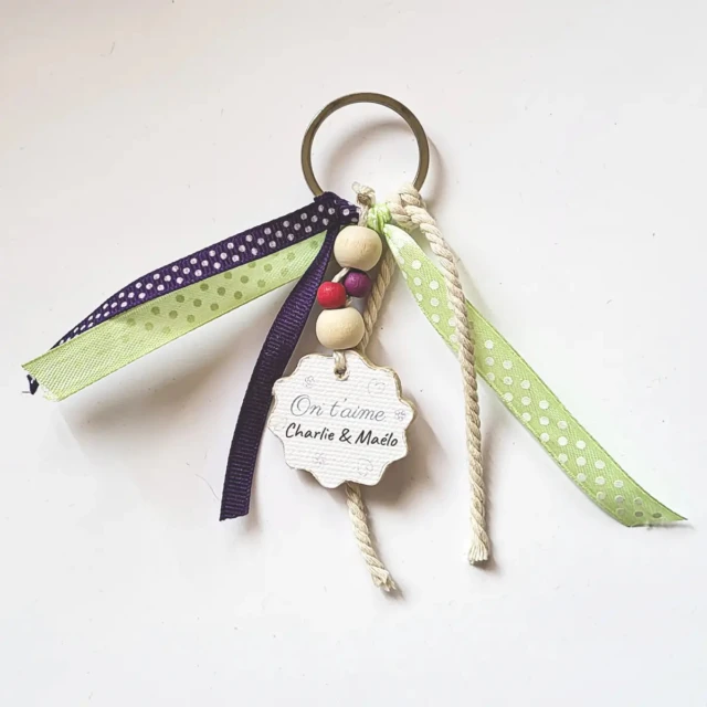 L’Atelier BABY’SPHERE - Porte‑clefs personnalisé Fête des Mères – Création artisanale & message d’amour