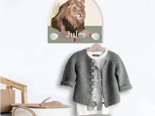 Atelier Baby’Sphère - Porte manteau mural jungle du lion majestueux