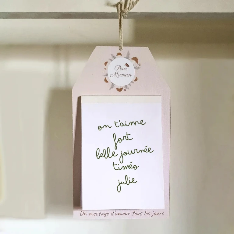 Atelier Baby'Sphère - Porte‑mémos “Un message d’amour tous les jours” – Cadeau Fête des Mères