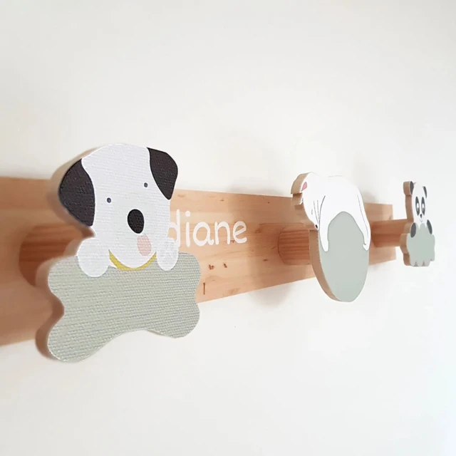 L’Atelier BABY’SPHERE - Portemanteau chantourné des bébés animaux