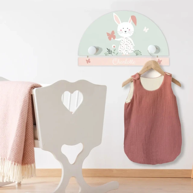 Atelier Baby’Sphère - Porte manteau lapin bohème personnalisé – Une déco tendre et pratique