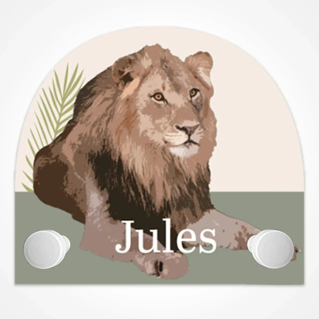 Atelier Baby’Sphère - Porte manteau mural jungle du lion majestueux