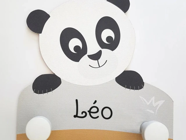 Atelier Baby’Sphère - Porte-manteau panda personnalisé – Fabrication artisanale française