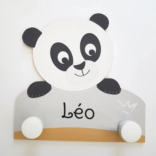 L’Atelier BABY’SPHERE - Porte-manteau panda personnalisé – Fabrication artisanale française