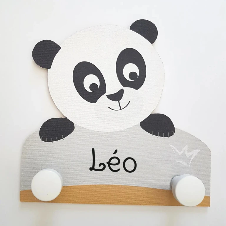 Atelier Baby’Sphère - Porte-manteau panda personnalisé – Fabrication artisanale française