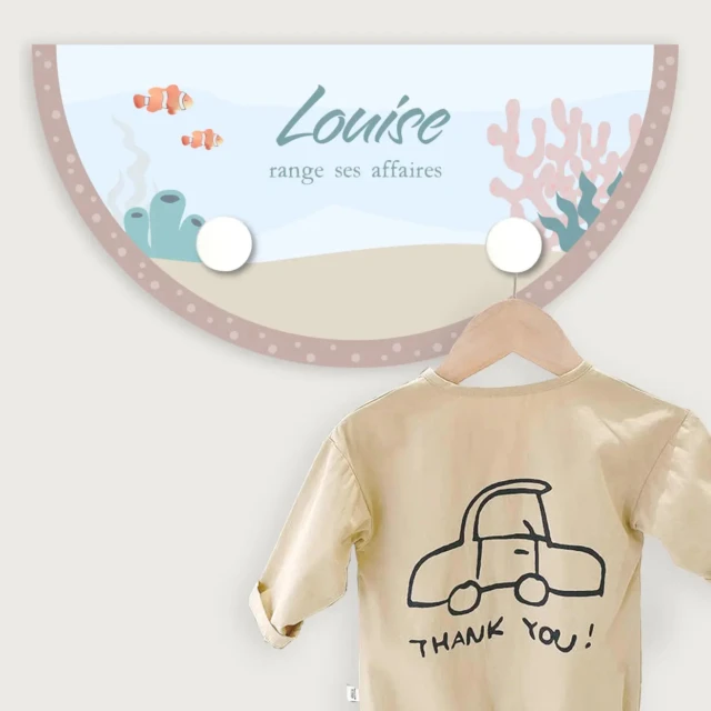 Atelier Baby’Sphère - Portemanteau 2 patères sous la mer